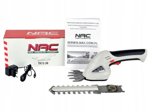 NOŻYCE AKUMULATOROWE DO TRAWY I KRZEWÓW NAC TA72-JN 7,2 V 2 OSTRZA