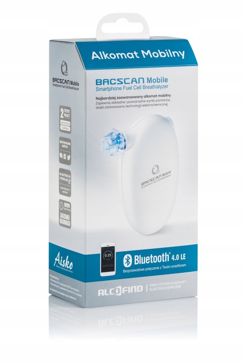 Alkomat BACscan Mobile z Bluetooth 4.0+kalibracje