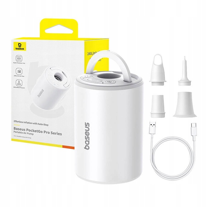 Baseus Pompka Elektryczna Bezprzewodowa Do Materacy Kółek Dmuchańce Latarka