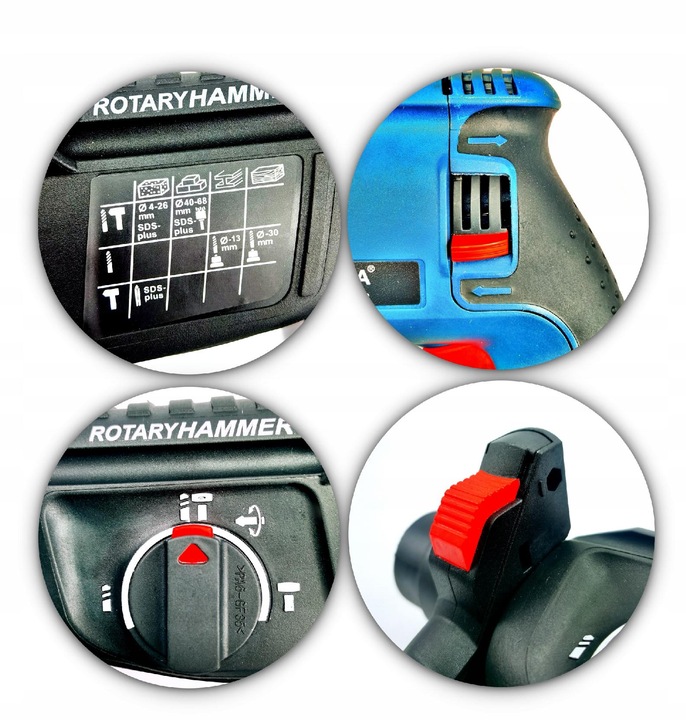 MŁOTOWIERTARKA 2800W SDS+ 2xGŁOWICA 16WIERTEŁ