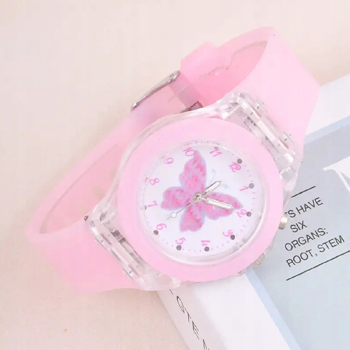 Zegarek Świecący dziecięcy dla dziecka z Motylkiem plus bransoletka