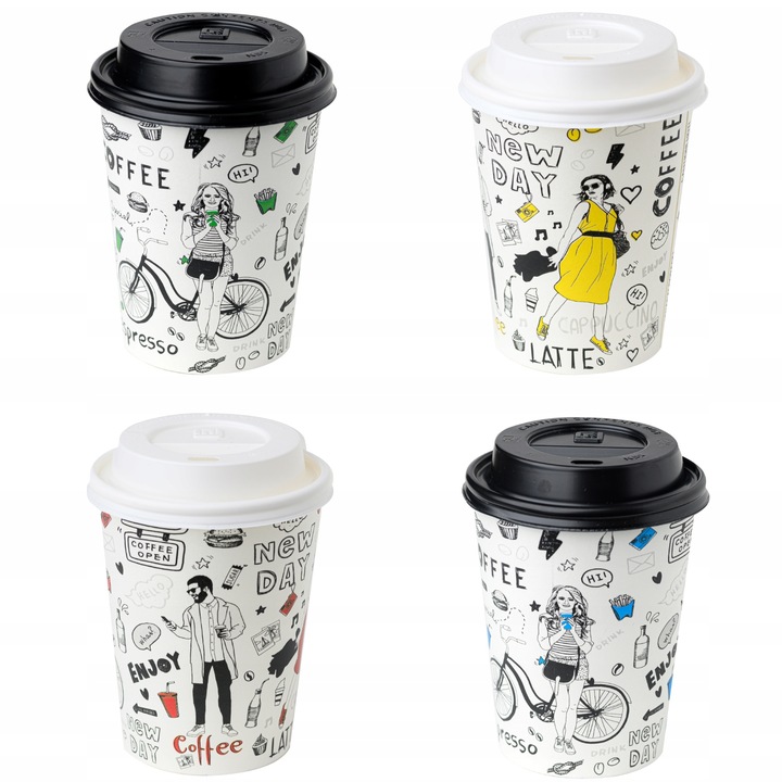 KUBKI PAPIEROWE DO KAWY 250ML NEW DAY + WIECZKA 100 SZTUK (do odsprzedaży)