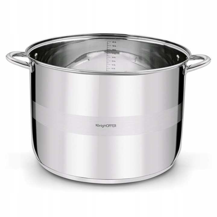 GARNEK INDUKCJA DUŻY Stalowy Pokrywka GASTRONOMICZNY Konighoffer Faro 21 l