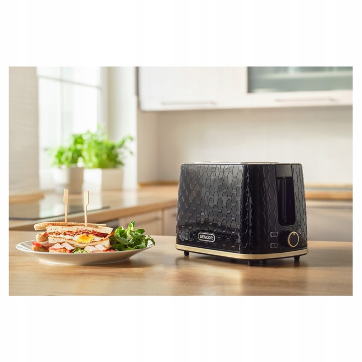 Toster 3 funkcje Sencor 7201BK 930W biały odgrzewanie timer tacka termostat