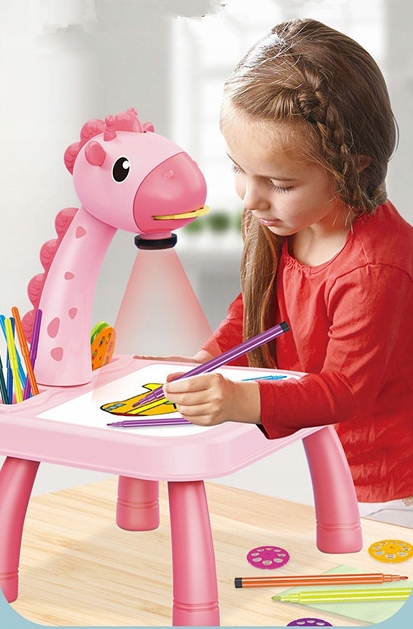 Projektor Rzutnik do Rysowania Slajdy Mazaki NÓŻKI ŻYRAFA MUZYKA DŹWIĘKI