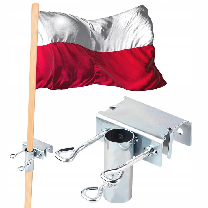 Uchwyt na FLAGĘ Parasol na balkon BEZ WIERCENIA do Poręczy Do Barierki