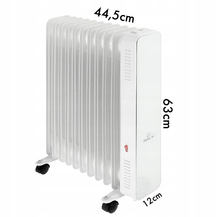 Grzejnik olejowy elektryczny Mission Air OSLO white 2500W biały WIFI TIMER