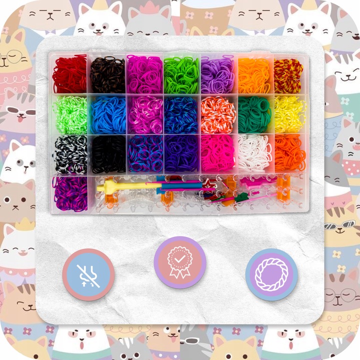 GUMKI DO ROBIENIA BRANSOLETEK DUŻY ZESTAW 6600+ ELEMENTÓW XXL PREZENT