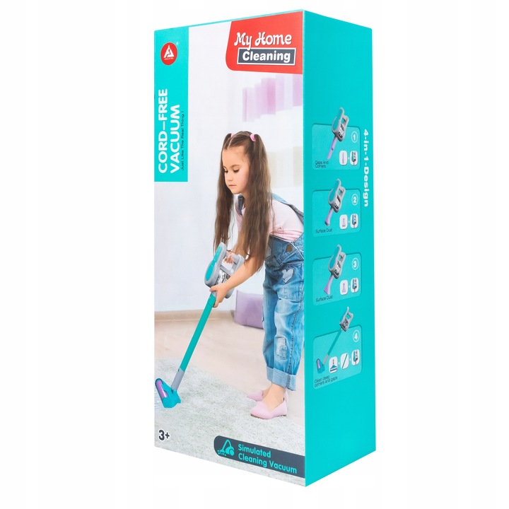 ODKURZACZ PIONOWY DLA DZIECI WCIĄGA AGD NA BATERIE funkcja ssania 4W1