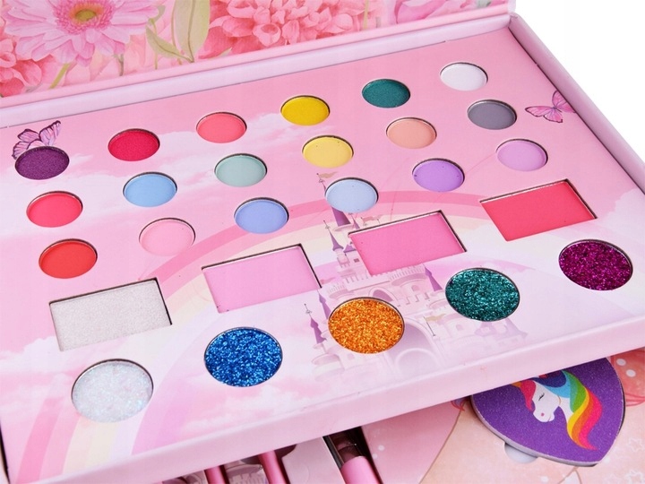 KUFEREK KOSMETYKÓW DLA DZIECI ZESTAW PIĘKNOŚCI DO MAKIJAŻU JEDNOROŻEC