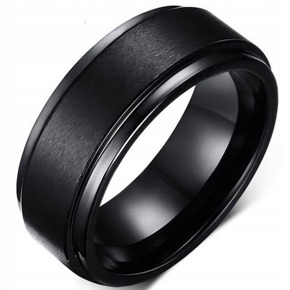 Czarna Obrączka z Wolframu Damsko Męska