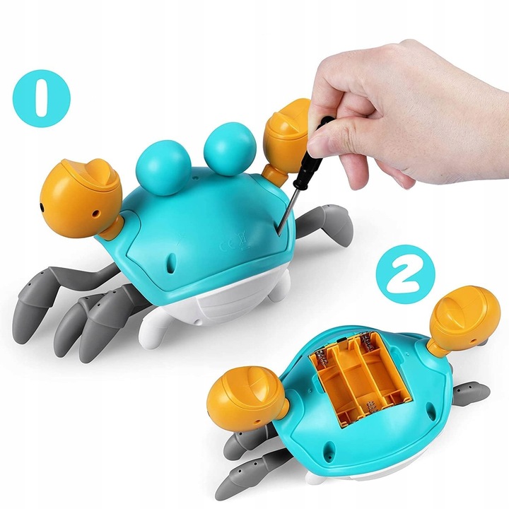 PEŁZAJĄCY KRAB INTERAKTYWNY ZABAWKA dla dzieci DŹWIĘK MUZYKA Do Raczkowania