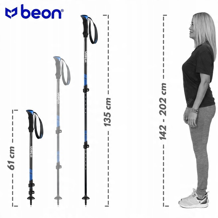 KIJE TREKKINGOWE KIJKI NORDIC WALKING BEON SMART