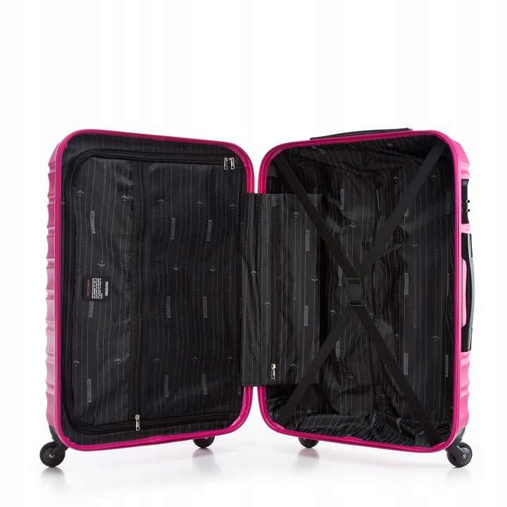 WITTCHEN średnia walizka z ABS-u żebrowana różowa