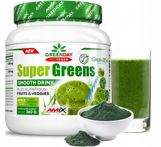 Super Greens CHLORELLA SPIRULINA WARZYWA OWOCE