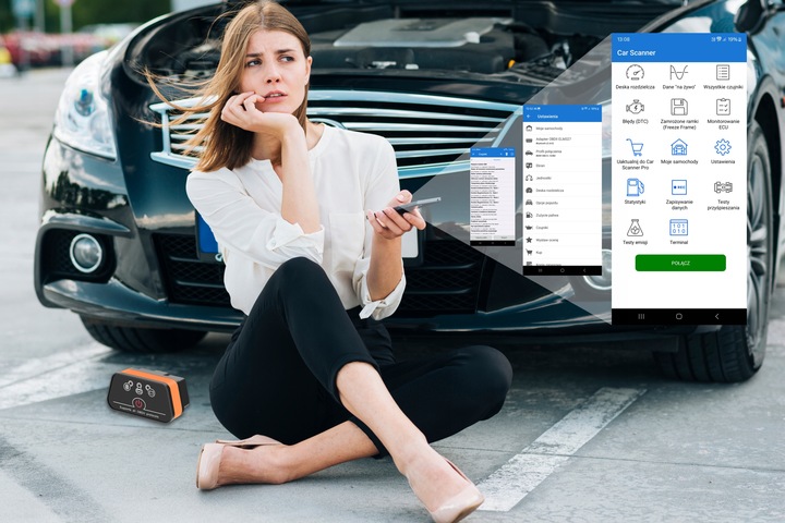 INTERFEJS DIAGNOSTYCZNY OBD2 BLUETOOTH ANDROID iOS WINDOWS - MENU PL BT 4.0