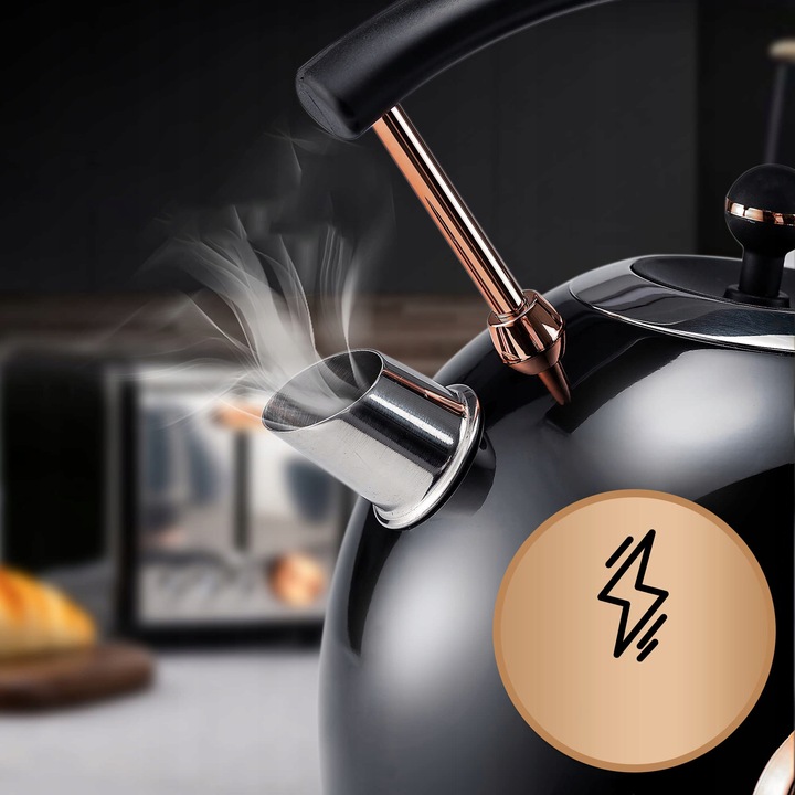 CZAJNIK ELEKTRYCZNY BEZPRZEWODOWY LED MODNY 1,8L 1500W INOX Z TERMOMETREM