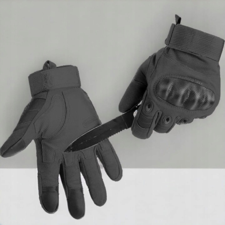 Rękawice Motocyklowe Nylon Czarne Mocne Dotykowe - XL