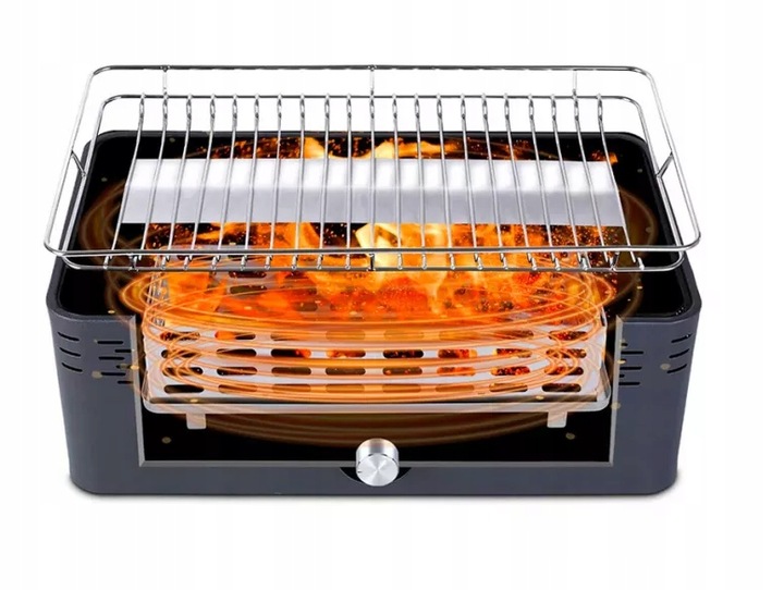 Duży AUTOMATYCZNY GRILL WĘGLOWY BEZDYMNY Dla 4-6 Osób Na Balkon Taras
