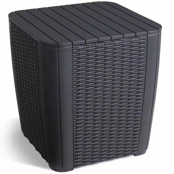 LUZON Stolik ogrodowy mały ze SCHOWKIEM SKRZYNIA NA BALKON Round wicker