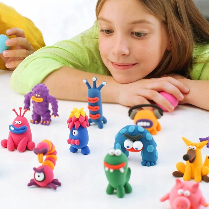 CLAYDOLL PIANKOLINA MASA PLASTYCZNA 24 sztuki BIG BOX + AKCESORIA + WALIZKA