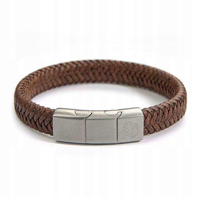 Bransoletka męska BETLEWSKI brązowa 22 cm BBPL-10-BRAZ1-R2