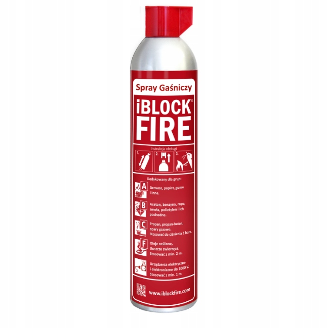 SPRAY GAŚNICZY ABCF+E 100%BIO GAŚNICA iBlockFIRE 600 PRO