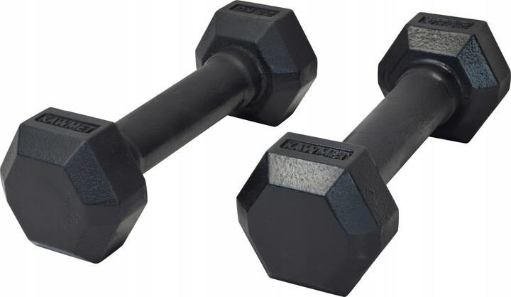 ŻELIWNA HANTLA HEXAGONALNA HEX 2x2,5 KG ZESTAW