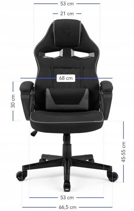 Fotel gamingowy biurowy Knight materiałowy SENSE7
