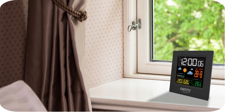 STACJA POGODOWA POGODY BEZPRZEWODOWA TERMOMETR HIGROMET CZUJNIK ZEGAR DATA