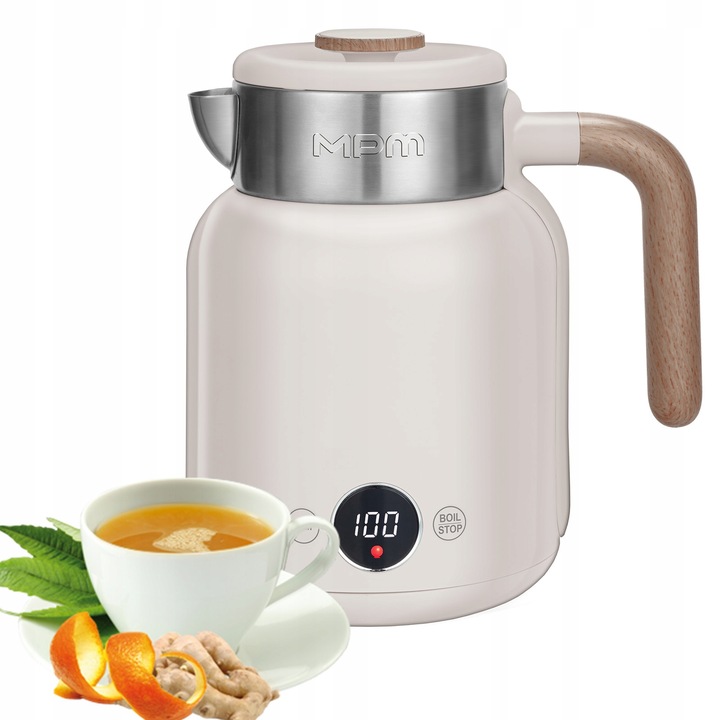 Czajnik elektryczny podwójne ścianki beżowy jasny 2200W MPM MCZ-128/B1