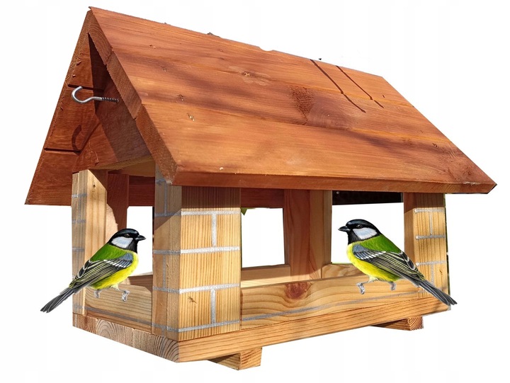 FAJNY karmnik dla ptaków domek karmnik dekoracja ogrodu 27/30/28 budka