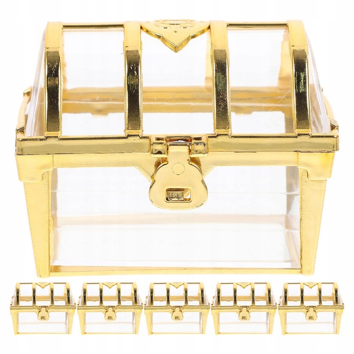 6 SZTUK PLASTIKOWE PUDEŁKO NA SKARBY SKRZYNIA SKARBÓW ETUI SKRZYNIA