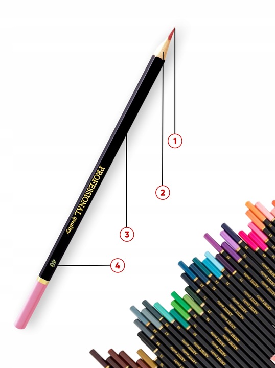 KREDKI OŁÓWKOWE PROFESJONALNE MIĘKKIE DO RYSOWANIA ZESTAW KREDEK 46 W ETUI