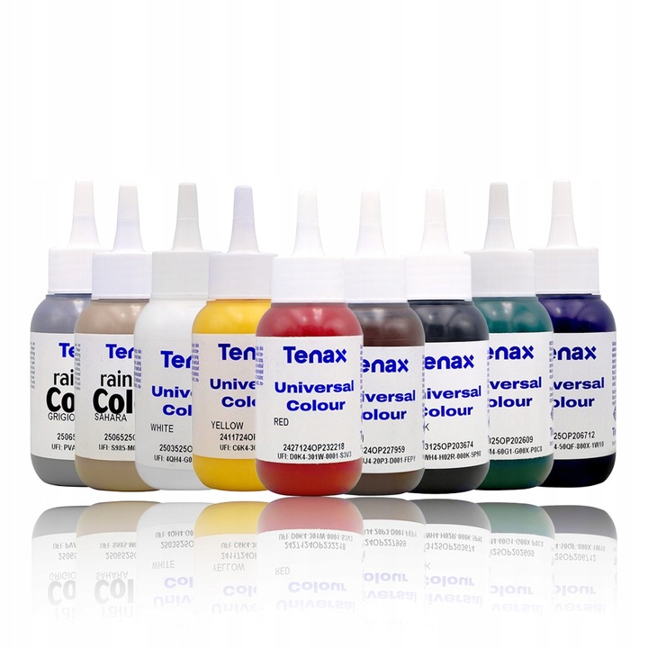 ZESTAW PIGMENTÓW BARWNIKÓW DO SZPACHLI TENAX KLEJU 9 KOLORÓW !