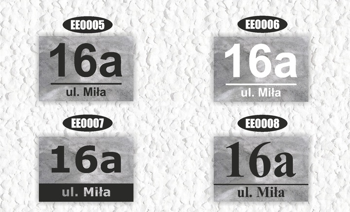 RÓŻNE WZORY TABLICZKA + DYSTANSE MONTAŻOWE | Z NUMEREM DOMU ADRESEM ULICĄ