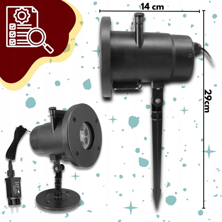 PROJEKTOR LASEROWY LED ŚWIĄTECZNY RZUTNIK NA DOM 48 WZORÓW CHOINKA MIKOŁAJ