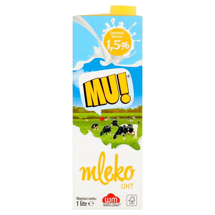 12x Mleko MU! UHT 1,5% 1l