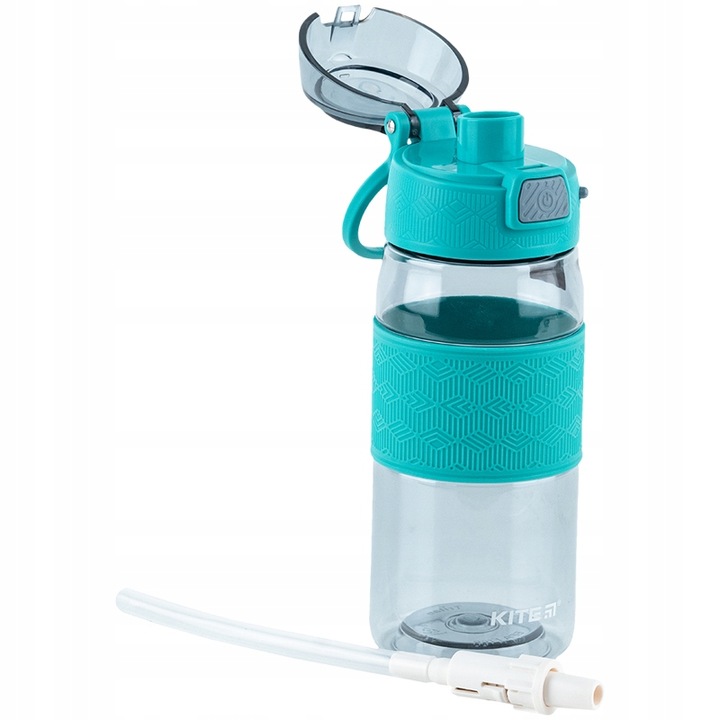 BUTELKA NA WODĘ BIDON SZKOLNY Z USTNIKIEM 600 ml SZARA Kite