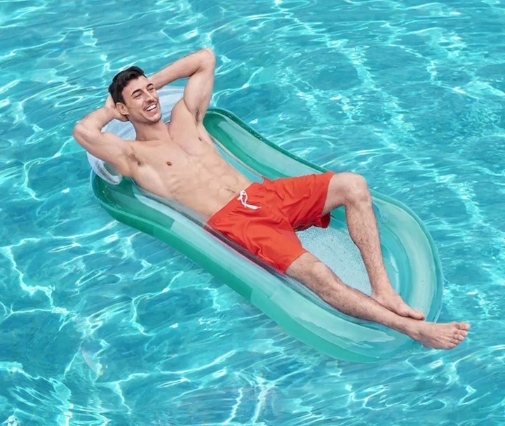 MATERAC DMUCHANY DO PŁYWANIA PONTON PŁYWAJĄCY DO BASENU NAD WODĘ 160X75 cm