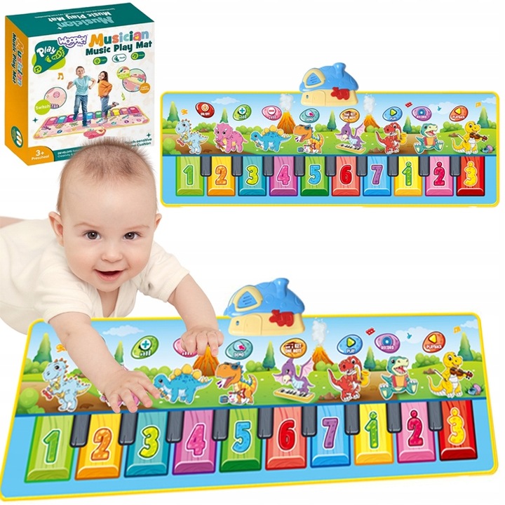 MATA MUZYCZNA TAŃCZENIA DZIECI INTERAKTYWNA PIANINKO NAGRYWA 1,1 m WOOPIE