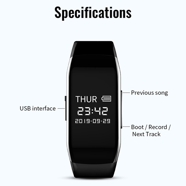 ZEGAREK Z FUNKCJĄ NAGRYWANIA REDUKCJĄ SZUMÓW 4G