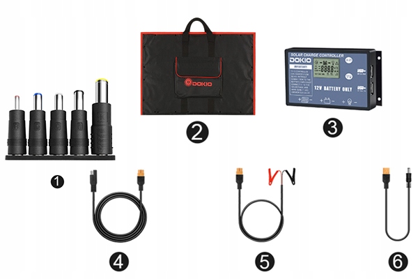 Przenośny panel słoneczny Dokio solarny 110W 18V kontroler 12V akumulator