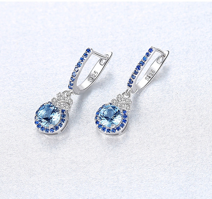 KOLCZYKI SREBRNE PRÓBA 925 WISZĄCE z Cyrkoniami SREBRO Angielskie Zapiecie