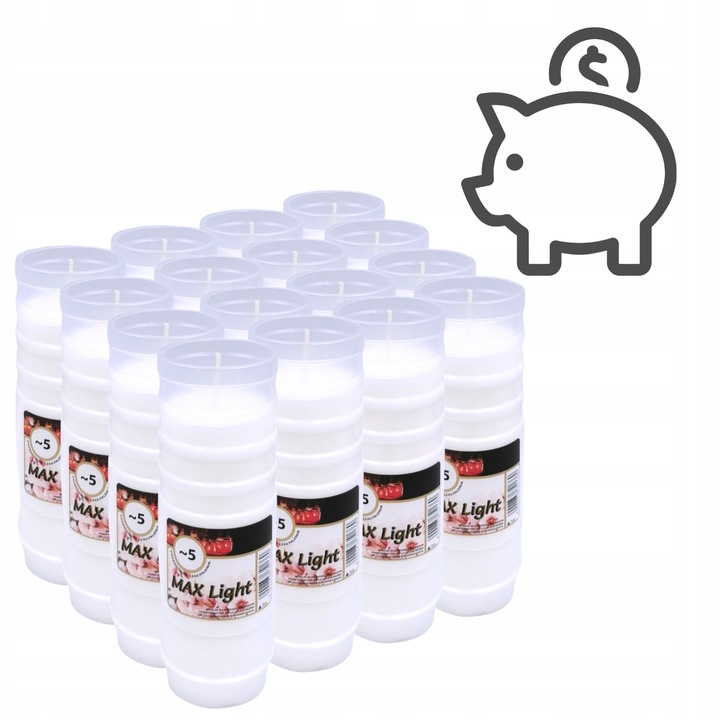 Wkłady do zniczy Znicze olejowe Całoroczne 5 dni 120h Max Light 16szt