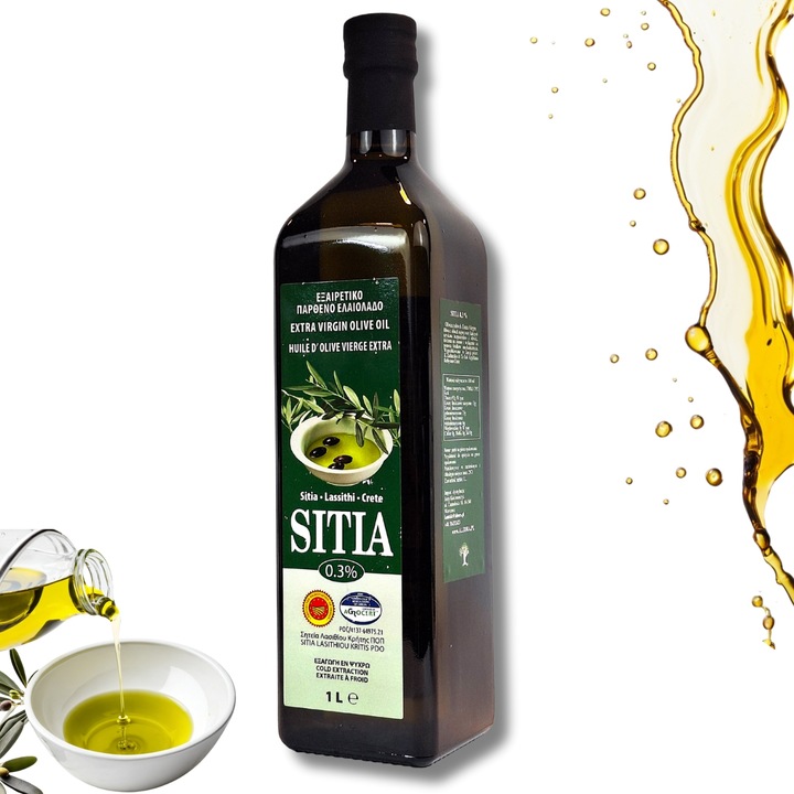 GRECKA oliwa z oliwek SITIA 1L 0,3% EXTRA VIRGIN - nowy zbiór data do 01/27
