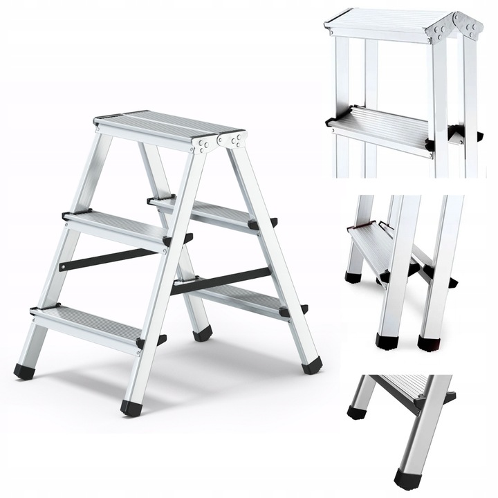 Drabinka dwustronna 3 stopniow 125KG Schodki taboret stopnie drabina Polska