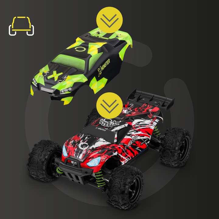 Samochód Auto zdalnie sterowany AUTKO RC 4x4 45km/h SUPER SZYBKI 2xOBUDOWY