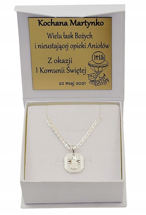 Łańcuszek Srebrny Gucci 2,60 mm z Medalikiem pr 925 Grawer Gratis