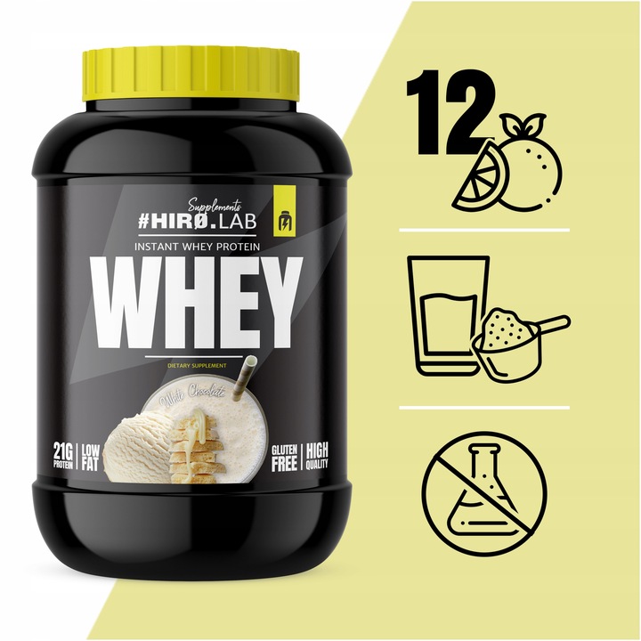 Białko koncentrat serwatkowe WPC 2000 g Instant Whey BIAŁA CZEKOLADA hiro